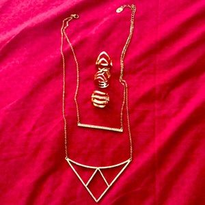 Gold Neckace & Ring Set